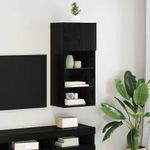 Casa si Gradina - Mobilier - Comode si corpuri - Comode - Sistem de TV montat pe perete Stejar Negru 40,5 x 30 x 90 cm - Infinity.ro