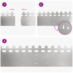 Casa si Gradina - Gradina si terasa - Garduri, panouri si accesorii - Borduri pentru gazon 30 pcs Argintiu 103 x 0,05 x 22 cm - Infinity.ro