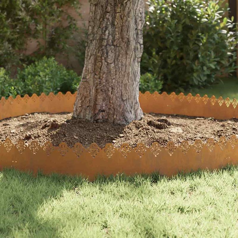 Casa si Gradina - Gradina si terasa - Garduri, panouri si accesorii - Borduri pentru gazon 10 pcs Ruginit 103 x 0,05 x 22 cm - Infinity.ro