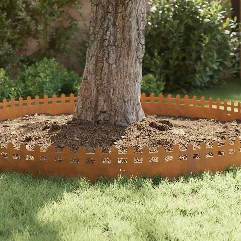 Casa si Gradina - Gradina si terasa - Garduri, panouri si accesorii - Borduri pentru gazon 10 pcs Ruginit 103 x 0,05 x 22 cm - Infinity.ro