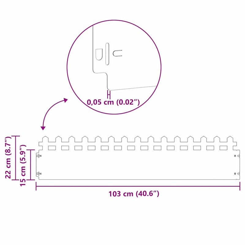 Casa si Gradina - Gradina si terasa - Garduri, panouri si accesorii - Borduri pentru gazon 10 pcs Ruginit 103 x 0,05 x 22 cm - Infinity.ro