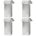 Casa si Gradina - Gradina si terasa - Garduri, panouri si accesorii - Gard pentru melci 4 pcs Argintiu 13,5 x 13,5 x 25 cm - Infinity.ro