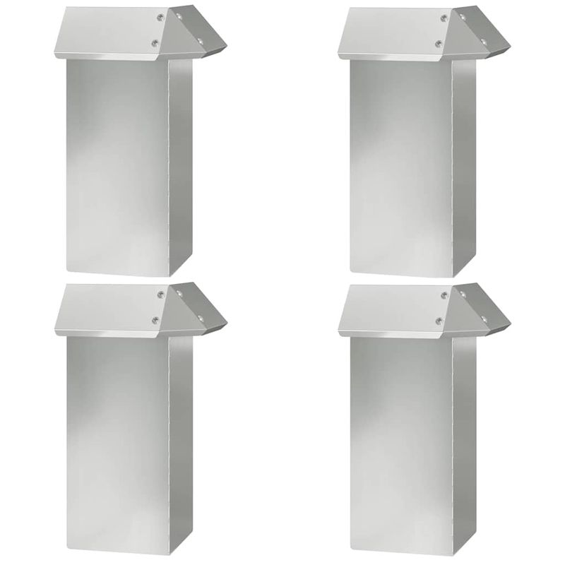 Casa si Gradina - Gradina si terasa - Garduri, panouri si accesorii - Gard pentru melci 4 pcs Argintiu 13,5 x 13,5 x 25 cm - Infinity.ro