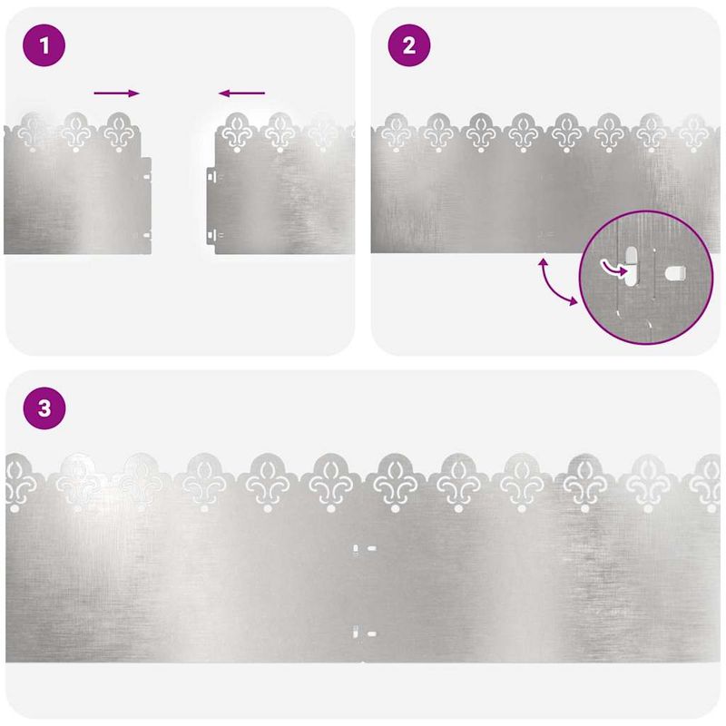 Casa si Gradina - Gradina si terasa - Garduri, panouri si accesorii - Borduri pentru gazon 20 pcs Argintiu 103 x 0,05 x 22 cm - Infinity.ro