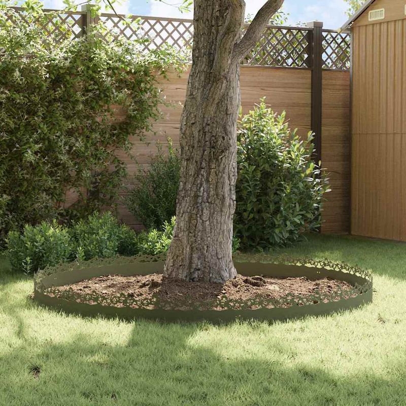Casa si Gradina - Gradina si terasa - Garduri, panouri si accesorii - Borduri pentru gazon 20 pcs Verde masliniu 103 x 0,05 x 22 cm - Infinity.ro