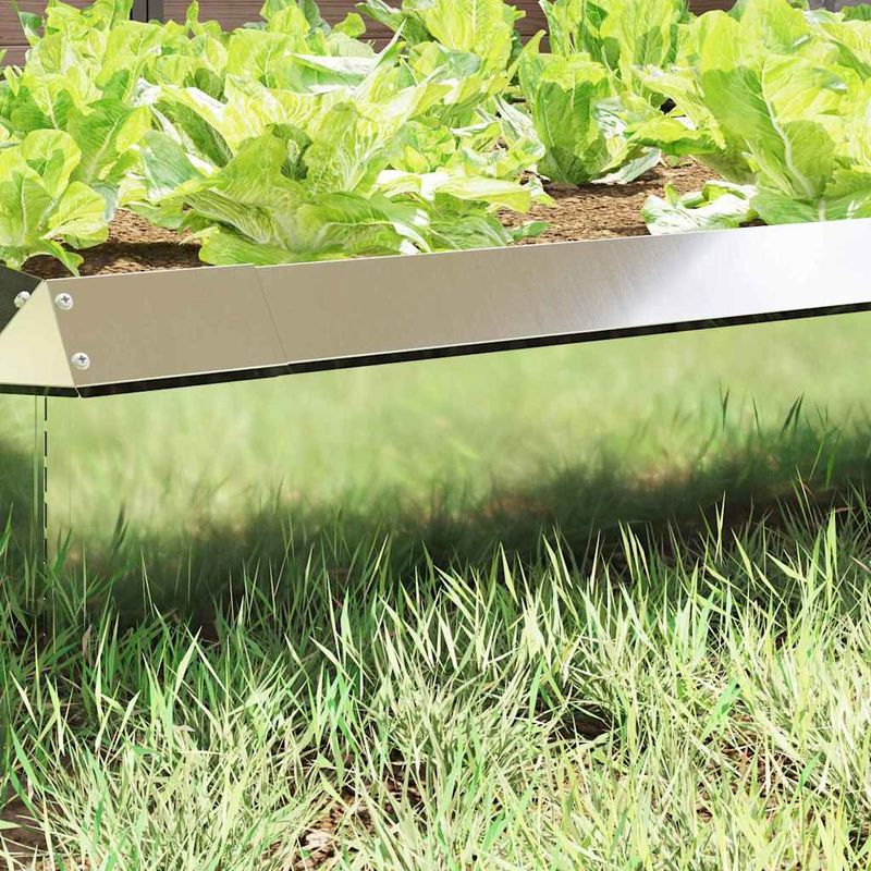 Casa si Gradina - Gradina si terasa - Garduri, panouri si accesorii - Gard pentru melci 4 pcs Argintiu 50 x 3,5 x 25 cm - Infinity.ro
