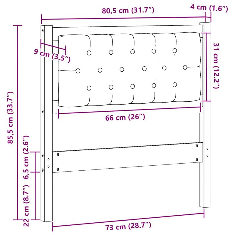 Casa si Gradina - Mobilier - Paturi si accesorii - Accesorii paturi - Tablie cap Stejar fumuriu 180 x 16,5 x 103,5 cm Lemn compozit - Infinity.ro