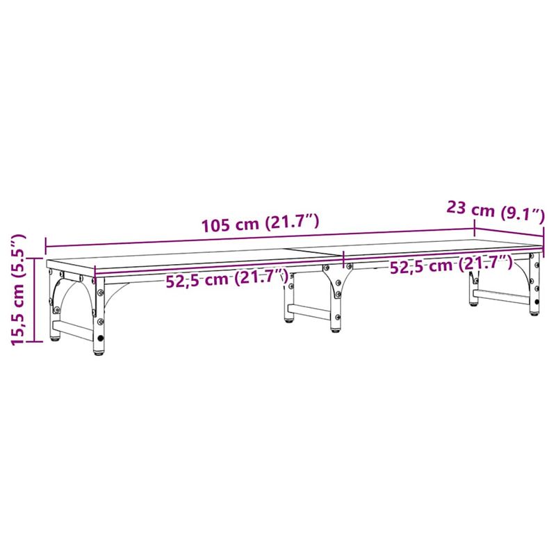 Laptop, Telefoane si Tablete - Laptopuri si accesorii - Accesorii Laptop - Standuri/Coolere notebook - Suport pentru monitor Stejar Negru 105 x 23 x 15,5 cm - Infinity.ro