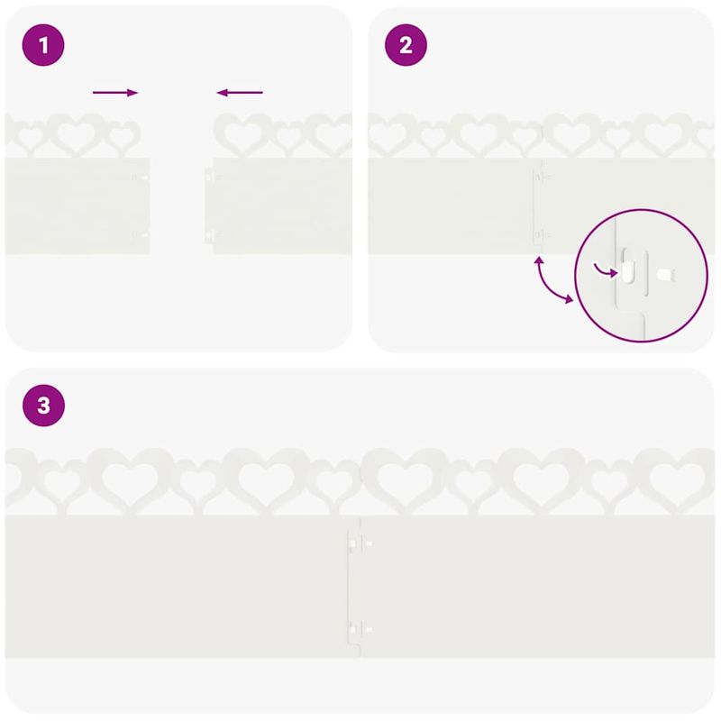 Casa si Gradina - Gradina si terasa - Garduri, panouri si accesorii - Borduri pentru gazon 20 pcs Alb 103 x 0,05 x 22 cm Otel - Infinity.ro