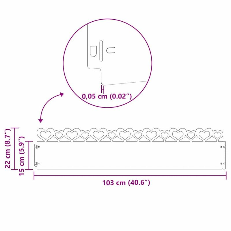 Casa si Gradina - Gradina si terasa - Garduri, panouri si accesorii - Borduri pentru gazon 20 pcs Alb 103 x 0,05 x 22 cm Otel - Infinity.ro