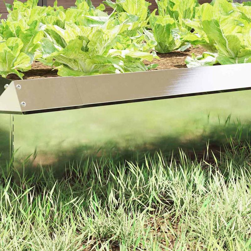 Casa si Gradina - Gradina si terasa - Garduri, panouri si accesorii - Gard pentru melci Argintiu 100 x 3,5 x 25 cm Otel inoxidabil - Infinity.ro