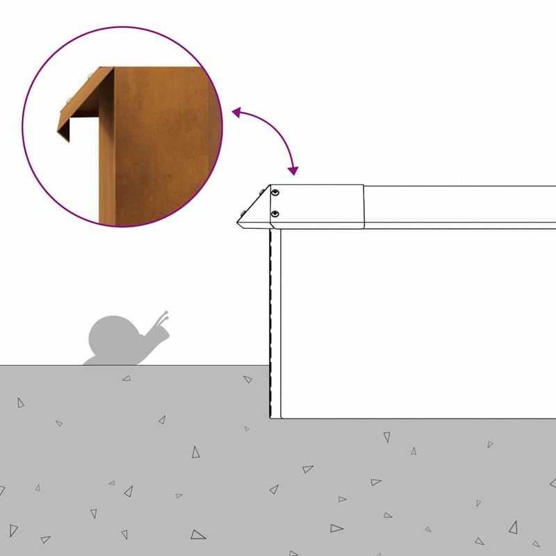 Casa si Gradina - Gradina si terasa - Garduri, panouri si accesorii - Gard pentru melci 16 pcs Ruginit 100 x 3,5 x 25 cm - Infinity.ro