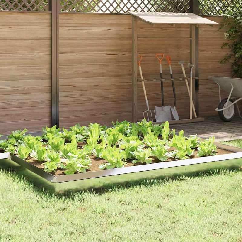 Casa si Gradina - Gradina si terasa - Garduri, panouri si accesorii - Gard pentru melci 16 pcs Argintiu 50 x 3,5 x 25 cm - Infinity.ro