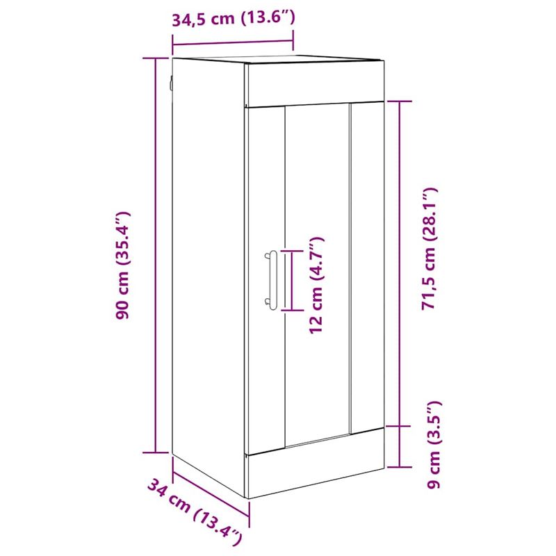 Casa si Gradina - Mobilier - Comode si corpuri - Comode - Dulap montat pe perete Stejar Negru 34,5 x 34 x 90 cm - Infinity.ro