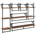 Casa si Gradina - Mobilier - Biblioteci si rafturi - Rafturi - Set rafturi de perete cu raft 6 pcs Lemn Vechi 100 x 25 x 30 cm - Infinity.ro