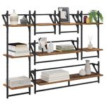 Casa si Gradina - Mobilier - Biblioteci si rafturi - Rafturi - Set rafturi de perete cu raft 6 pcs Lemn Vechi 100 x 25 x 30 cm - Infinity.ro