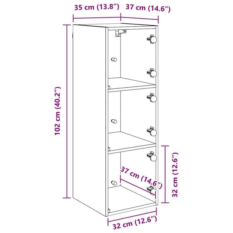 Casa si Gradina - Mobilier - Dulapuri si sifoniere - Dulapuri - Dulap de perete Stejar Negru 35 x 37 x 102 cm Lemn compozit - Infinity.ro