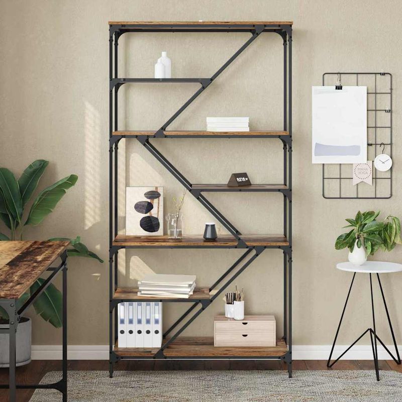Casa si Gradina - Mobilier - Biblioteci si rafturi - Biblioteci - Raft pentru carti Lemn Vechi 91 x 36 x 176 cm Lemn compozit - Infinity.ro