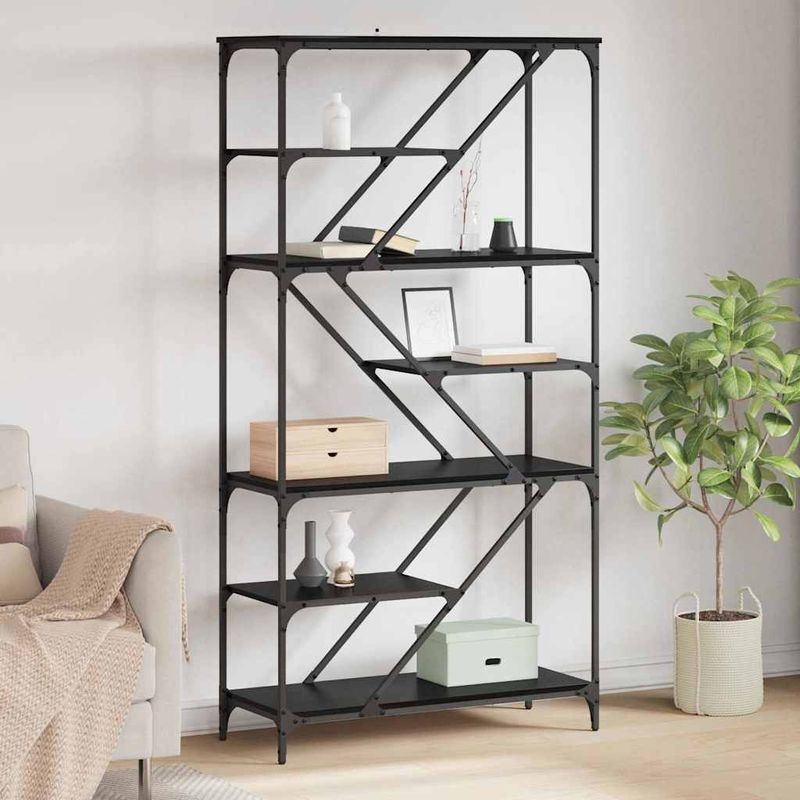 Casa si Gradina - Mobilier - Biblioteci si rafturi - Biblioteci - Raft pentru carti Stejar Negru 91 x 36 x 176 cm Lemn compozit - Infinity.ro