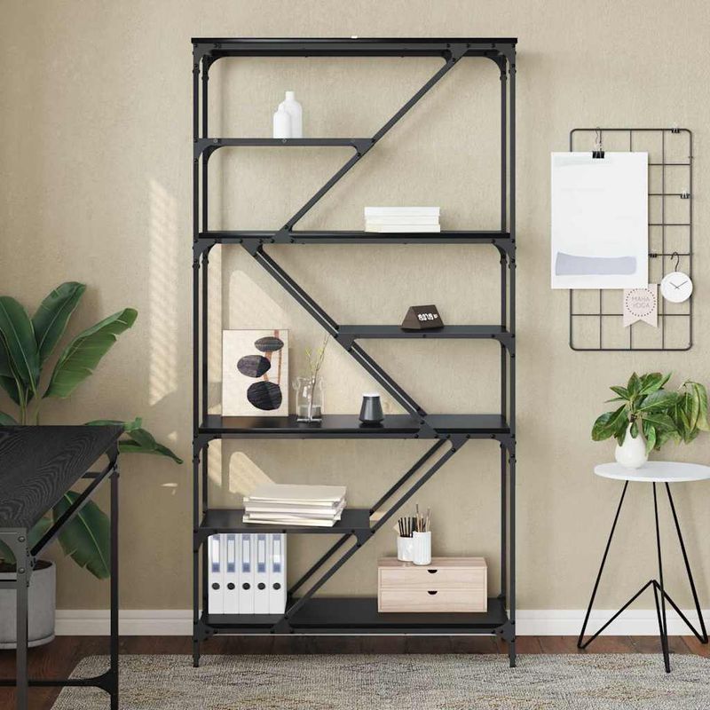 Casa si Gradina - Mobilier - Biblioteci si rafturi - Biblioteci - Raft pentru carti Stejar Negru 91 x 36 x 176 cm Lemn compozit - Infinity.ro