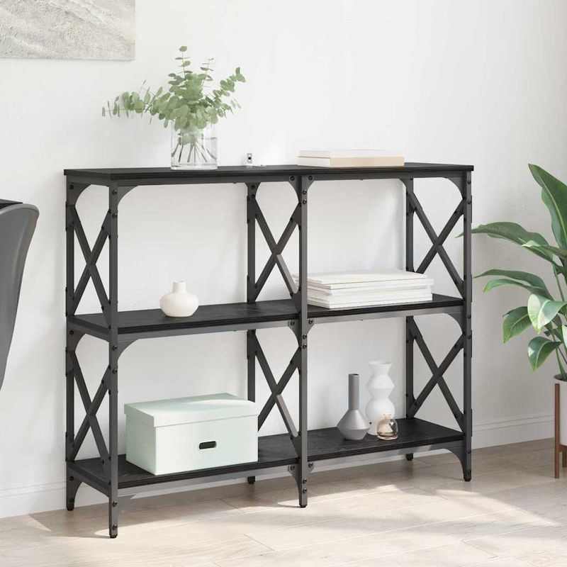 Casa si Gradina - Mobilier - Comode si corpuri - Noptiere - Masa de consola Stejar Negru 100 x 28 x 80,5 cm Lemn compozit - Infinity.ro
