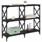 Casa si Gradina - Mobilier - Comode si corpuri - Noptiere - Masa de consola Stejar Negru 100 x 28 x 80,5 cm Lemn compozit - Infinity.ro
