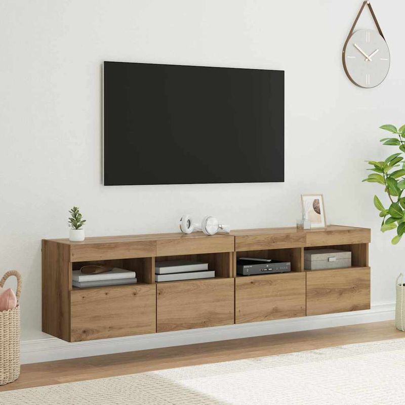 Casa si Gradina - Mobilier - Comode si corpuri - Comode - Dulapuri pentru TV 2 pcs Stejar Artizanal 80 x 30 x 40 cm - Infinity.ro