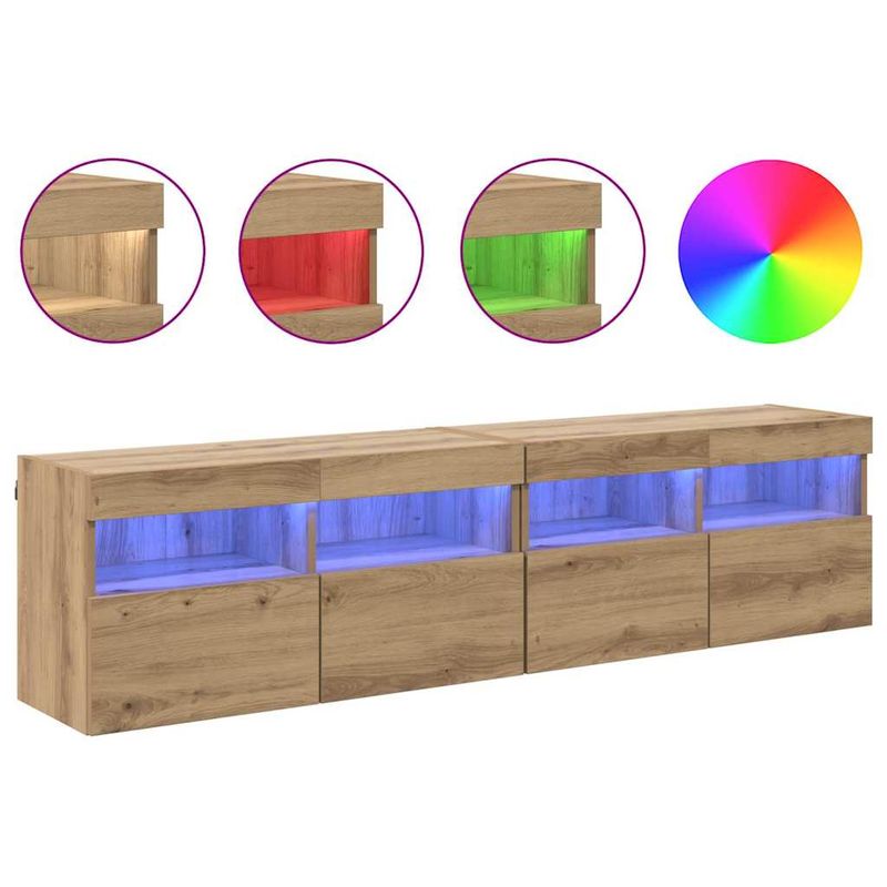 Casa si Gradina - Mobilier - Comode si corpuri - Comode - Dulapuri pentru TV 2 pcs Stejar Artizanal 80 x 30 x 40 cm - Infinity.ro
