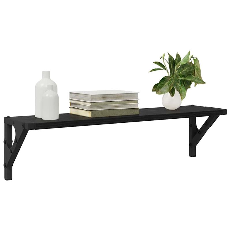 Casa si Gradina - Mobilier - Biblioteci si rafturi - Rafturi - Semele de perete cu raft 2 pcs Stejar Negru 60 x 15 x 15,5 cm - Infinity.ro