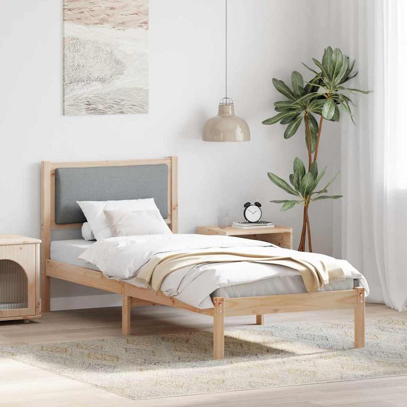 Casa si Gradina - Mobilier - Paturi si accesorii - Paturi - Cadru de pat Gri deschis 80 x 200 cm Lemn de pin masiv - Infinity.ro