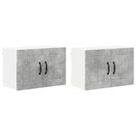 Casa si Gradina - Mobilier - Comode si corpuri - Corpuri bucatarie - Dulapuri de perete pentru bucatarie cu raft 2 pcs Gri din beton - Infinity.ro