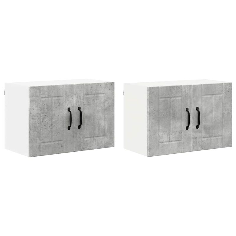 Casa si Gradina - Mobilier - Comode si corpuri - Corpuri bucatarie - Dulapuri de perete pentru bucatarie cu raft 2 pcs Gri din beton - Infinity.ro