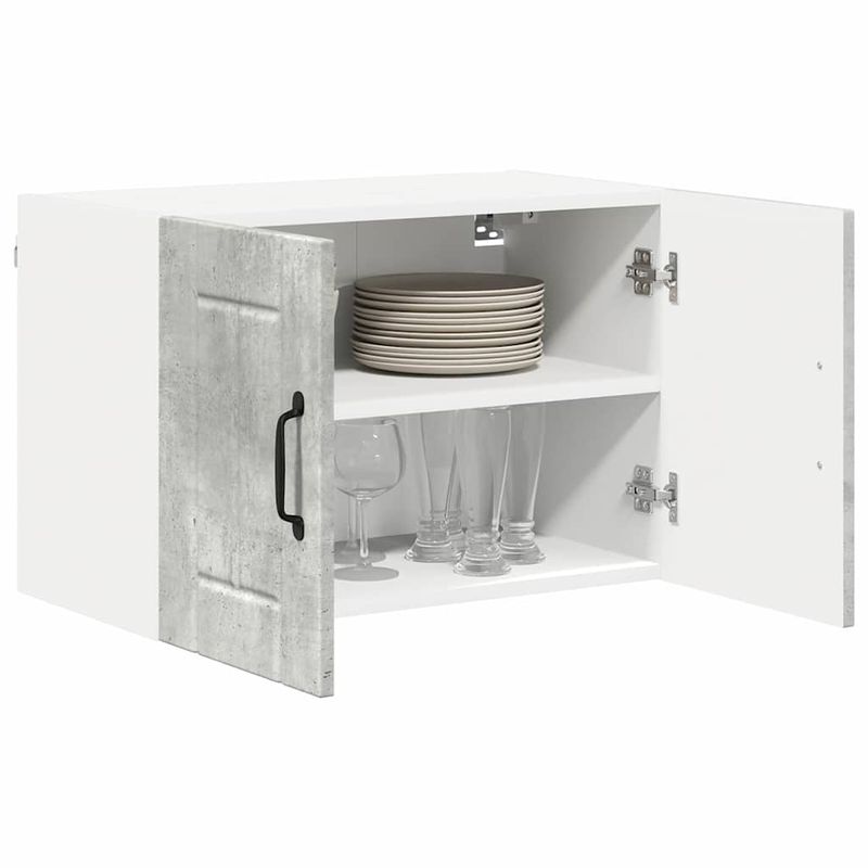 Casa si Gradina - Mobilier - Comode si corpuri - Corpuri bucatarie - Dulapuri de perete pentru bucatarie cu raft 2 pcs Gri din beton - Infinity.ro