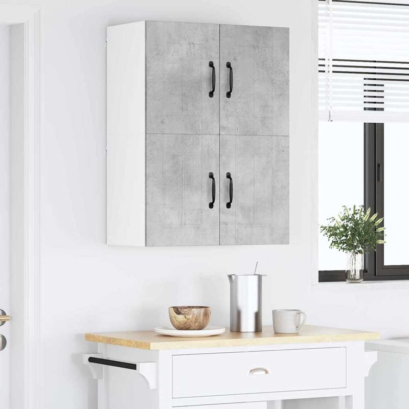 Casa si Gradina - Mobilier - Comode si corpuri - Corpuri bucatarie - Dulapuri de perete pentru bucatarie cu raft 2 pcs Gri din beton - Infinity.ro