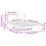 Casa si Gradina - Mobilier - Paturi si accesorii - Paturi - Cadru de pat Gri deschis 140 x 190 cm Lemn de pin masiv - Infinity.ro