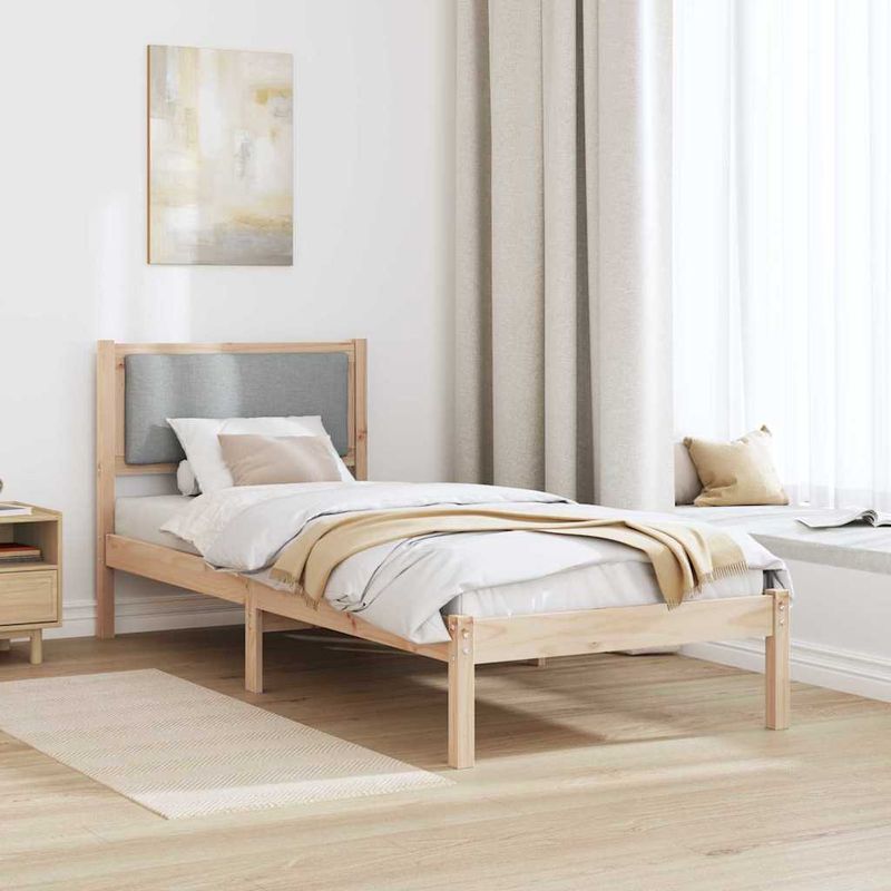 Casa si Gradina - Mobilier - Paturi si accesorii - Paturi - Cadru de pat Gri deschis 80 x 190 cm Lemn de pin masiv - Infinity.ro