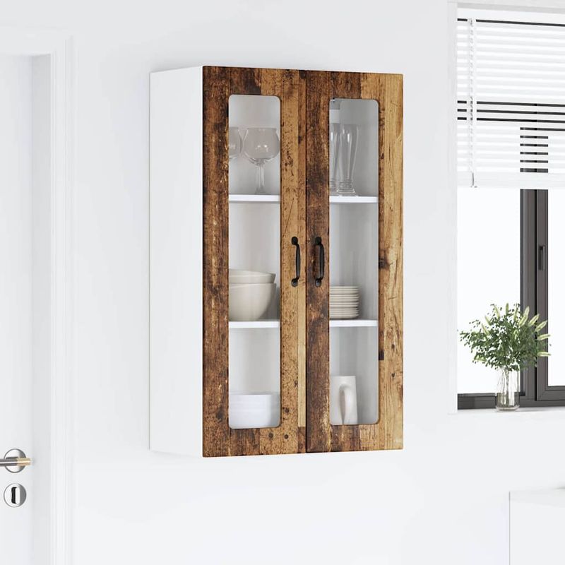 Casa si Gradina - Mobilier - Comode si corpuri - Corpuri bucatarie - Dulap suspendat de bucatarie cu usa Lemn Vechi 60 x 31 x 100 cm - Infinity.ro
