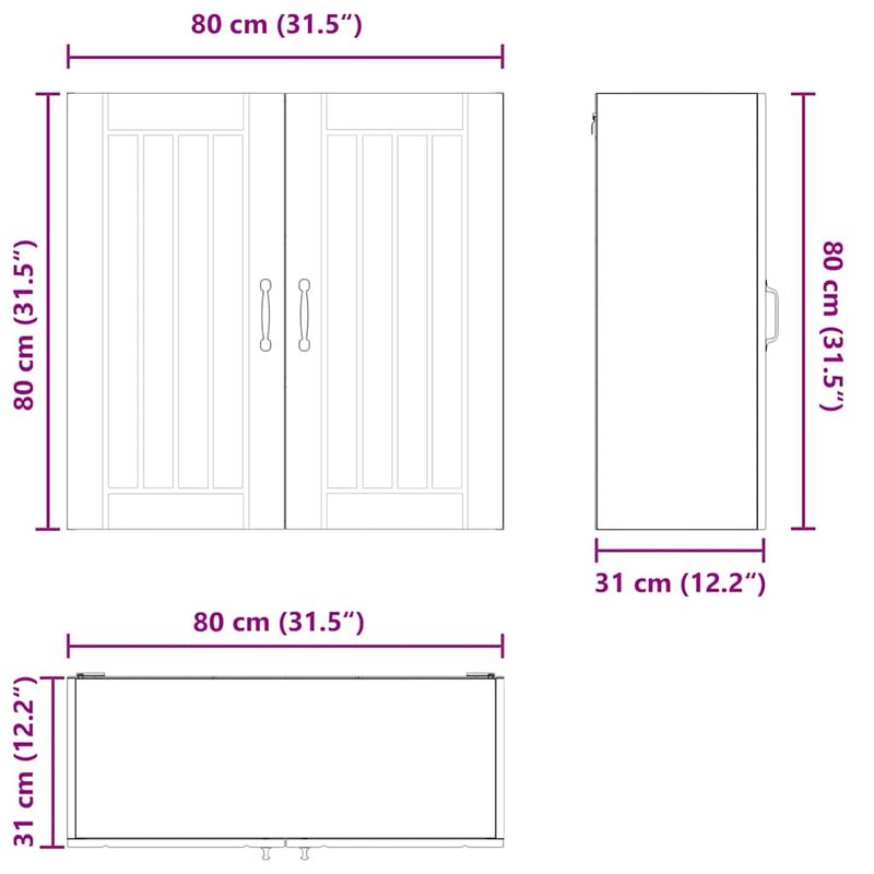 Casa si Gradina - Mobilier - Comode si corpuri - Corpuri bucatarie - Dulap de bucatarie Stejar inchis 80 x 31 x 80 cm Lemn compozit - Infinity.ro
