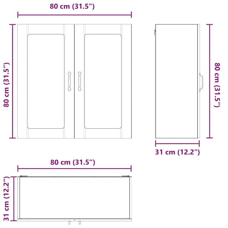 Casa si Gradina - Mobilier - Comode si corpuri - Corpuri bucatarie - Dulap de bucatarie Lemn Vechi 80 x 31 x 80 cm Lemn compozit - Infinity.ro