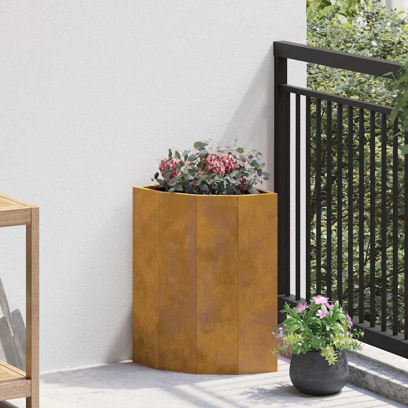 Casa si Gradina - Gradinarit si plante - Plante si ghivece - Ghivece si suporturi - Ghiveci de colt Ruginit 30 x 30 x 50 cm - Infinity.ro