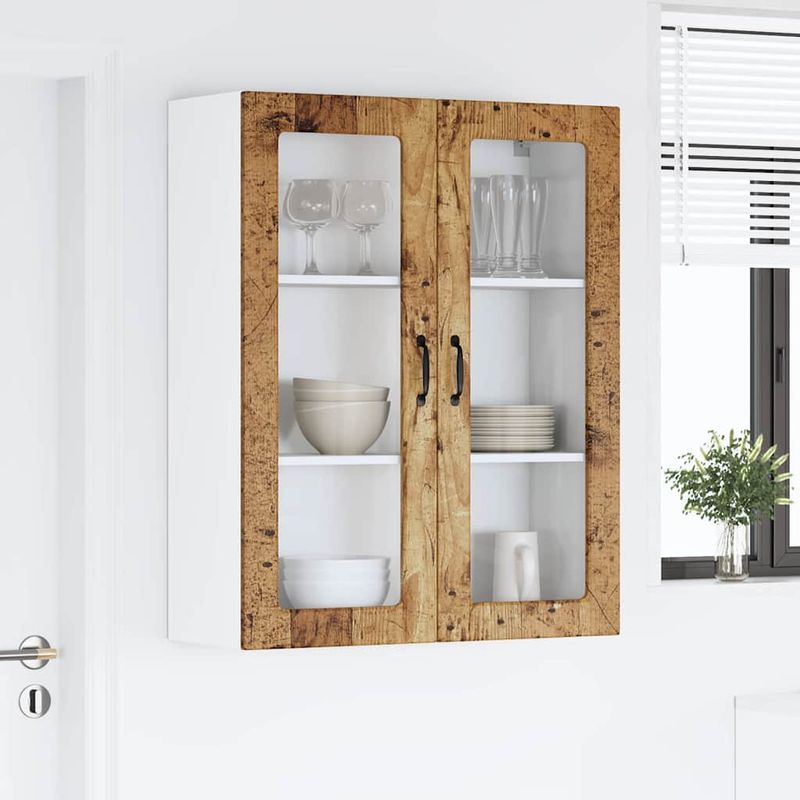 Casa si Gradina - Mobilier - Comode si corpuri - Corpuri bucatarie - Dulap suspendat de bucatarie cu usa Lemn Vechi 80 x 31 x 100 cm - Infinity.ro