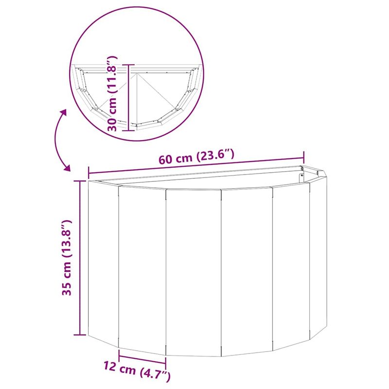 Casa si Gradina - Gradinarit si plante - Plante si ghivece - Ghivece si suporturi - Jardiniera Ruginit 60 x 30 x 35 cm Otel rezistent de intemperii - Infinity.ro