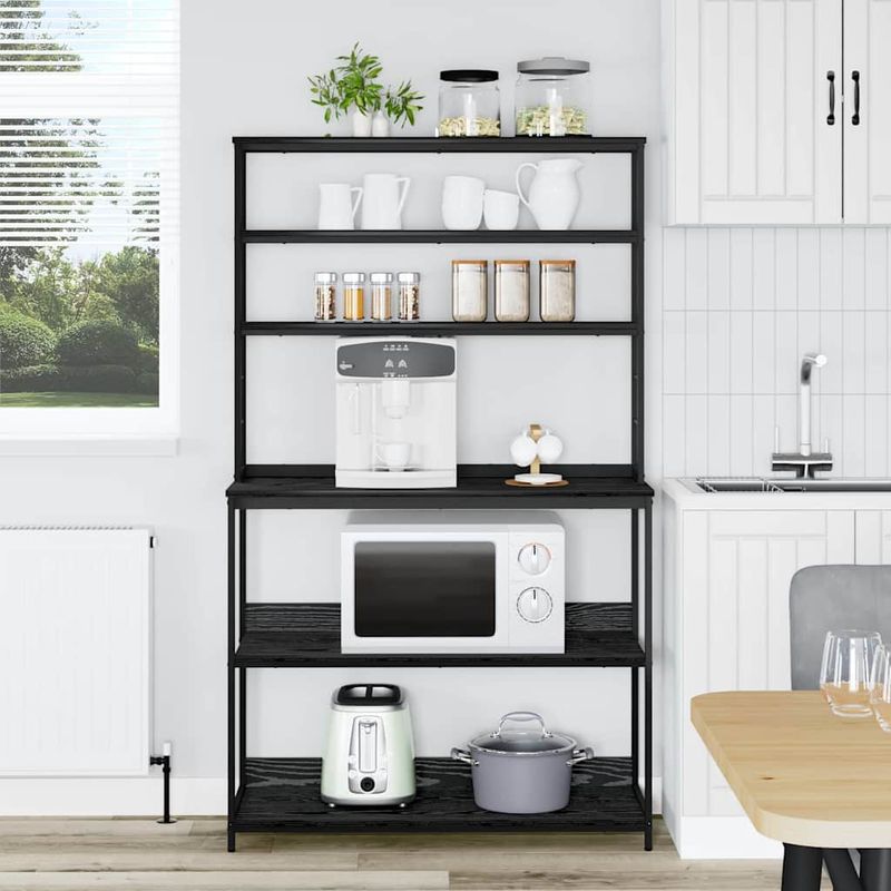 Casa si Gradina - Mobilier - Biblioteci si rafturi - Biblioteci - Raft de bucatarie Stejar Negru 100 x 40 x 168 cm Lemn compozit - Infinity.ro