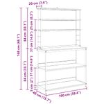 Casa si Gradina - Mobilier - Biblioteci si rafturi - Biblioteci - Raft de bucatarie Gri Sonoma 100 x 40 x 168 cm Lemn compozit - Infinity.ro