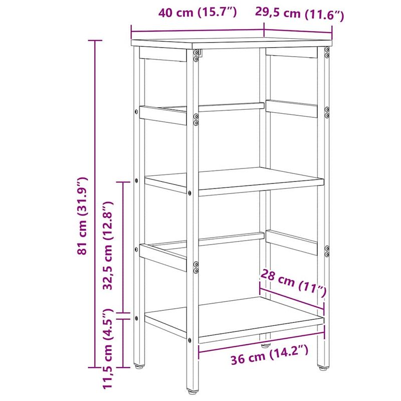 Casa si Gradina - Mobilier - Biblioteci si rafturi - Biblioteci - Raft pentru carti Lemn Vechi 40 x 29,5 x 81 cm Lemn compozit - Infinity.ro
