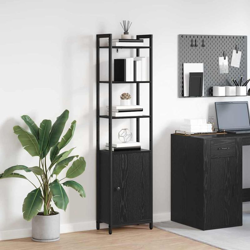 Casa si Gradina - Mobilier - Biblioteci si rafturi - Biblioteci - Dulap pentru carti Stejar Negru 40 x 24 x 161 cm Lemn compozit - Infinity.ro