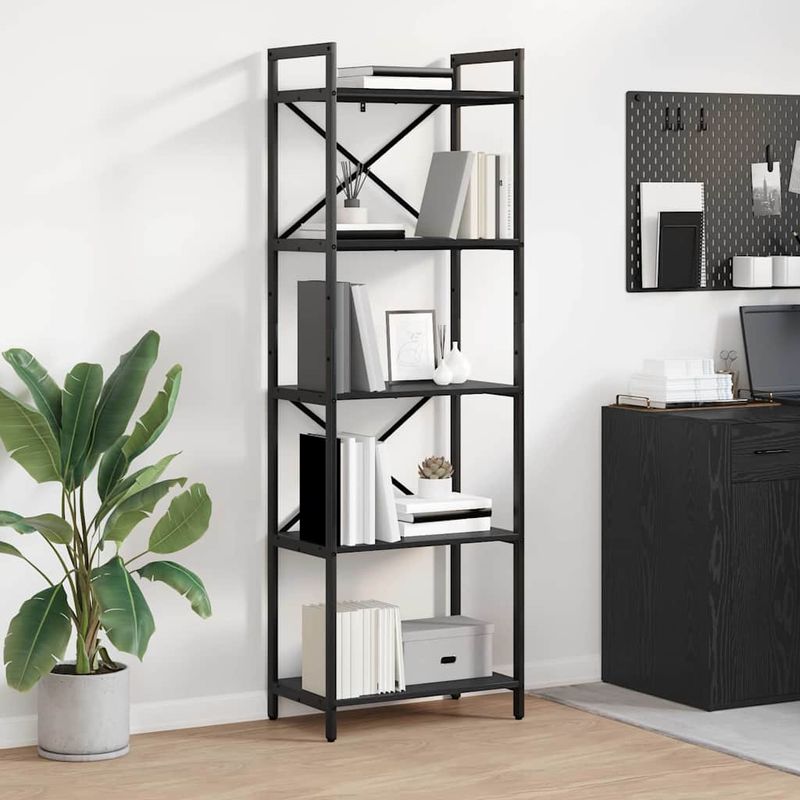 Casa si Gradina - Mobilier - Biblioteci si rafturi - Biblioteci - Raft pentru carti Stejar Negru 56 x 34 x 171 cm Lemn compozit - Infinity.ro