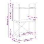 Casa si Gradina - Mobilier - Biblioteci si rafturi - Biblioteci - Raft pentru carti Stejar fumuriu 56 x 34 x 96 cm Lemn compozit - Infinity.ro