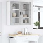 Casa si Gradina - Mobilier - Comode si corpuri - Corpuri bucatarie - Dulap suspendat de bucatarie cu raft cu usa 2 pcs Gri din beton - Infinity.ro