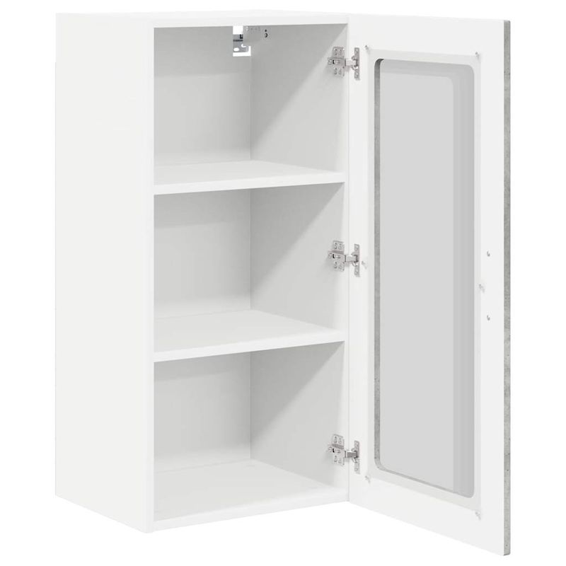 Casa si Gradina - Mobilier - Comode si corpuri - Corpuri bucatarie - Dulap suspendat de bucatarie cu raft cu usa 2 pcs Gri din beton - Infinity.ro